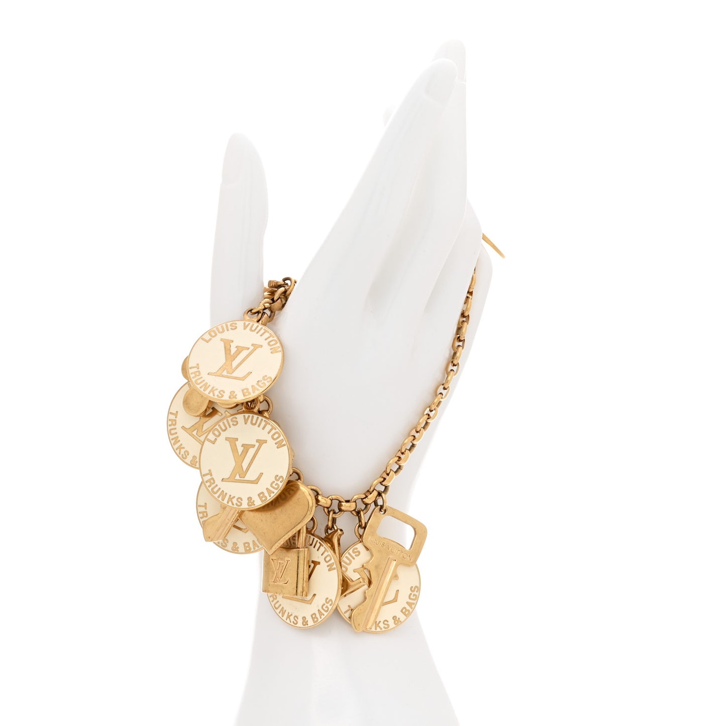 Trunks and Bags Breloques Bracelet Gold White