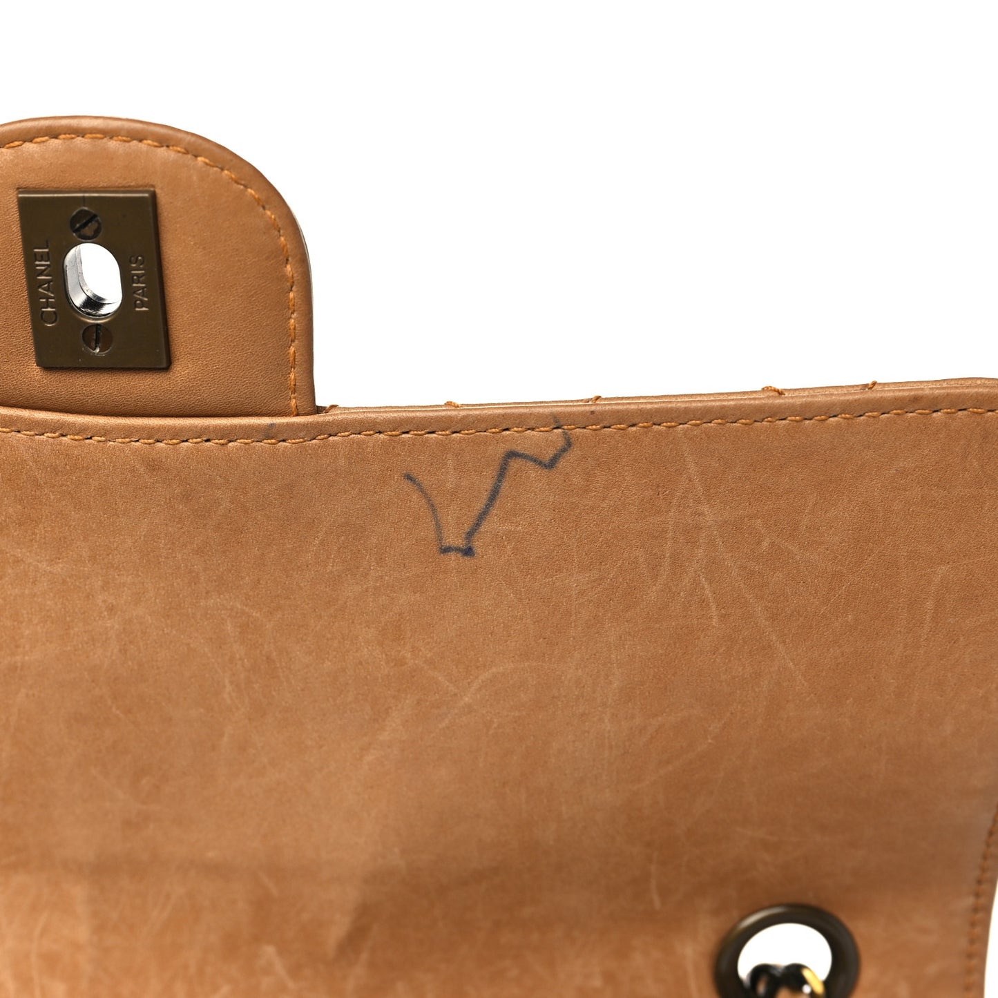 Lambskin Quilted Small Single Flap Beige