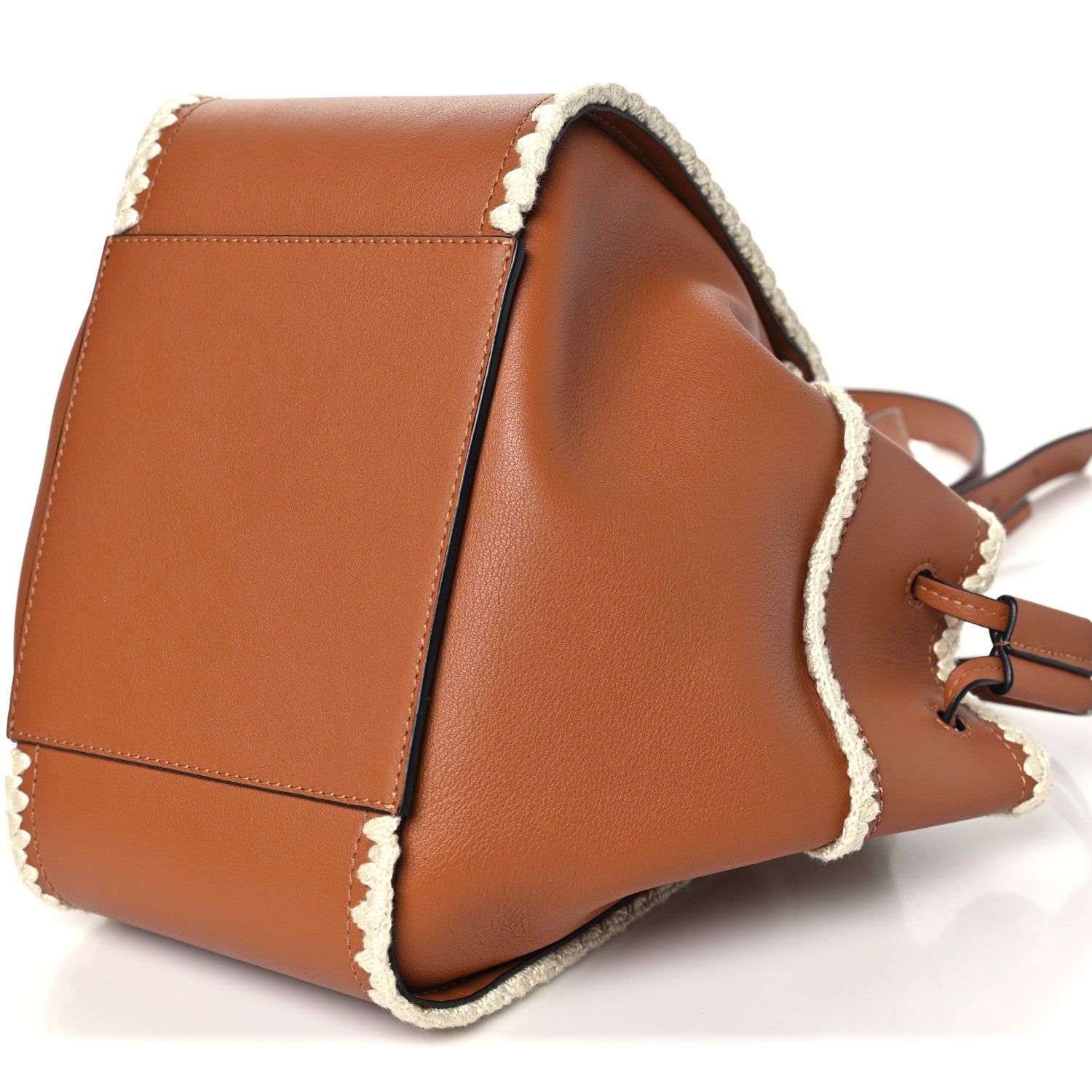 パック Loewe Calfskin Small Crochet Trim Hammock Shoulder Bag Tan 1974396
