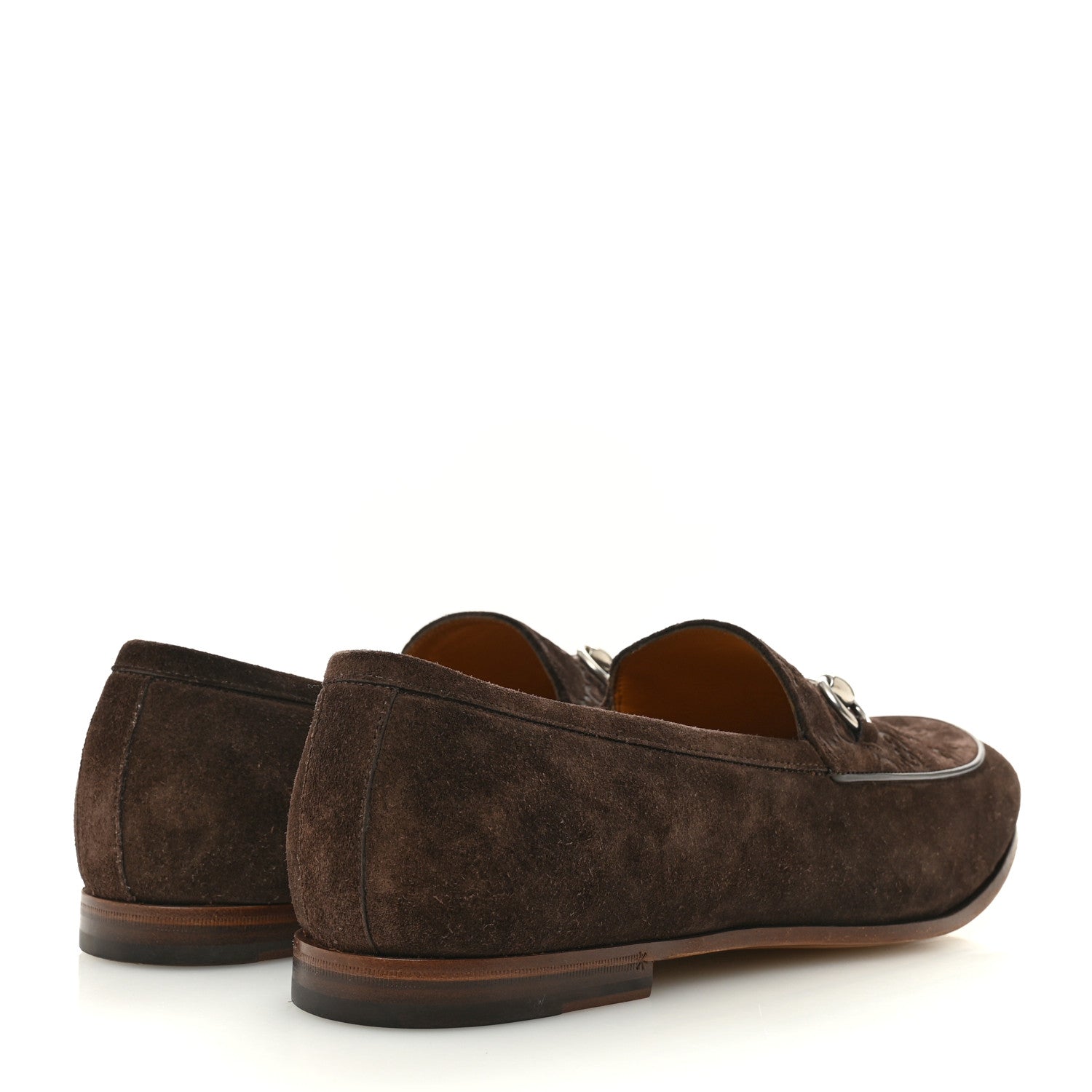 Gucci Luxury Suede GG Monogram Horsebit Mens Jordy Loafers 9 Night Cocoa 5 of 10