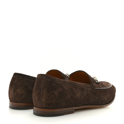 Gucci Luxury Suede GG Monogram Horsebit Mens Jordy Loafers 9 Night Cocoa 5 of 10