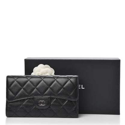 Chanel Lambskin Quilted Large Flap Wallet Black 13 of 13