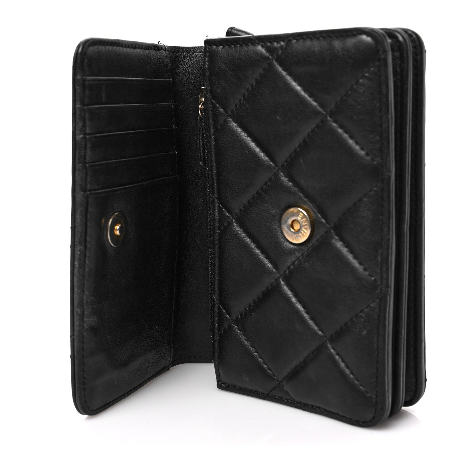 Chanel Lambskin Enamel Quilted Pending CC Clutch With Chain Black 6 of 8
