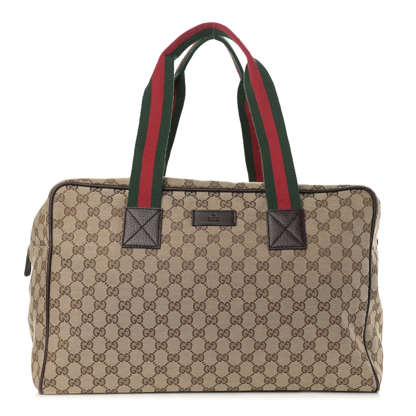 GG Monogram Web Medium Collapsible Carry On Duffle Beige Brown