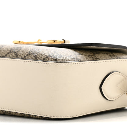 Gucci GG Supreme Monogram Small Horsebit 1955 Shoulder Bag Beige Mystic White 10 of 12
