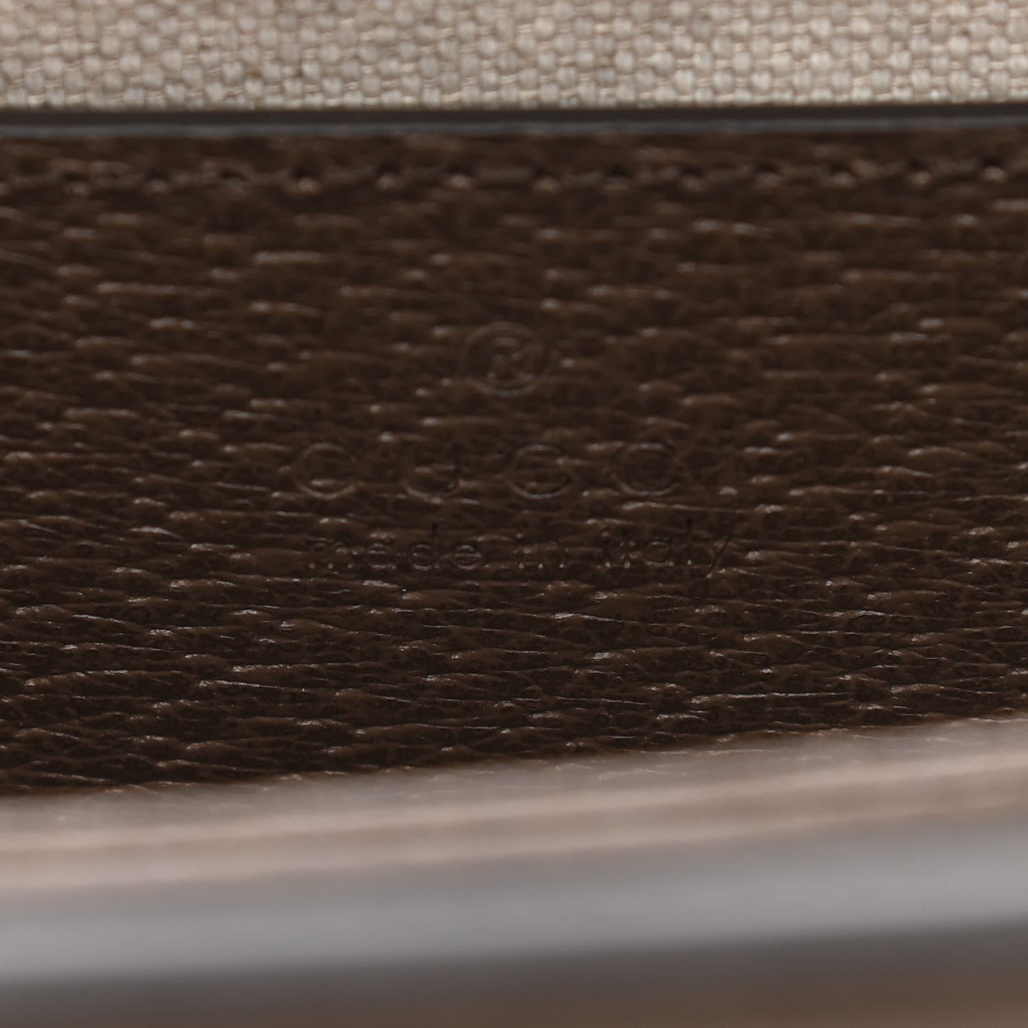 Gucci Monogram Jumbo GG Textured Dollar Calfskin Web Small Ophidia Chain Shoulder Bag Camel Ebony New Acero 6 of 11