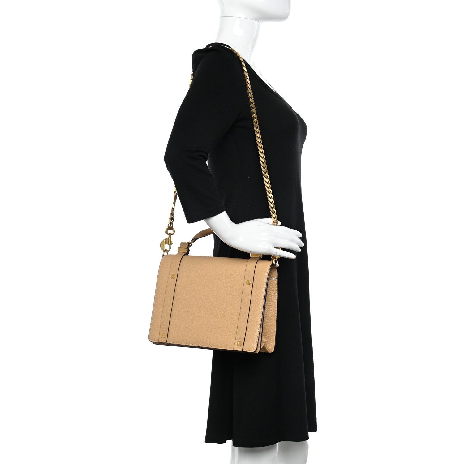 Chloe Calfskin Small Ora Top Handle Bag Beige 2 of 15