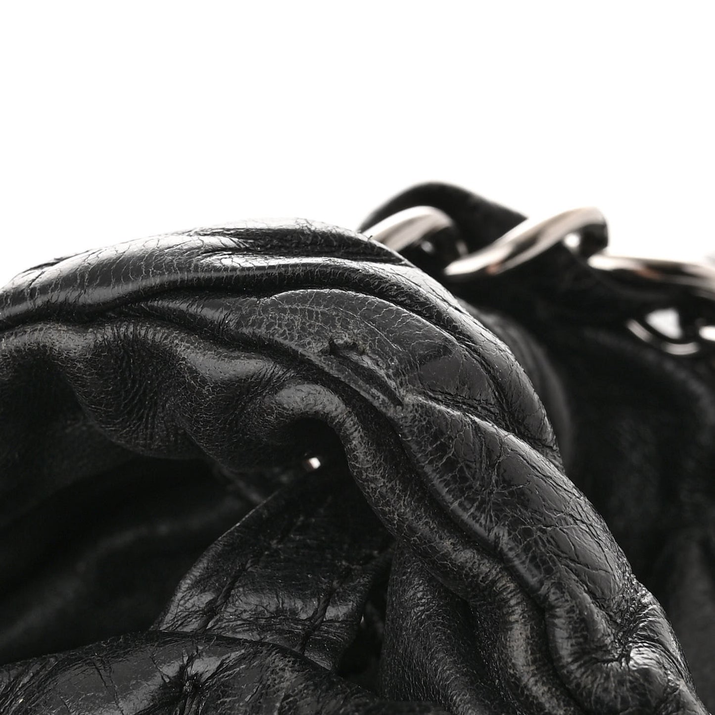 Glazed Calfskin Twisted Maxi Flap Black