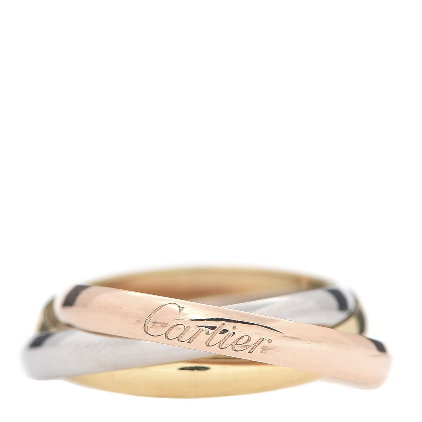 18K Pink Yellow White Gold Small Trinity Ring 53 6.25
