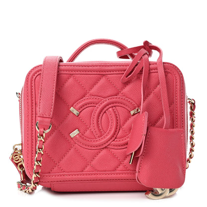 Chanel Caviar Quilted Small CC Filigree Vanity Case Pink 1 of 4