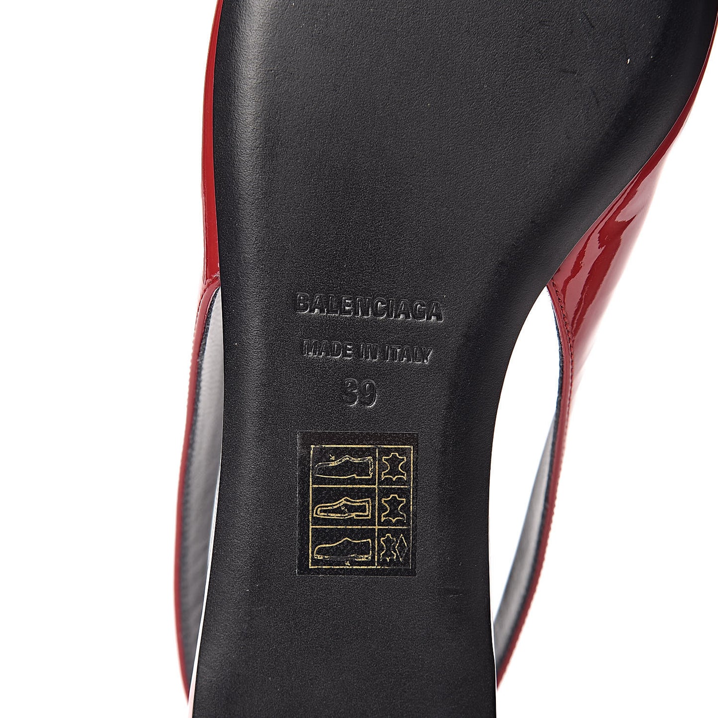 Patent BB Knife Pointy Toe Slingback Flats 39 Rouge Cardinal