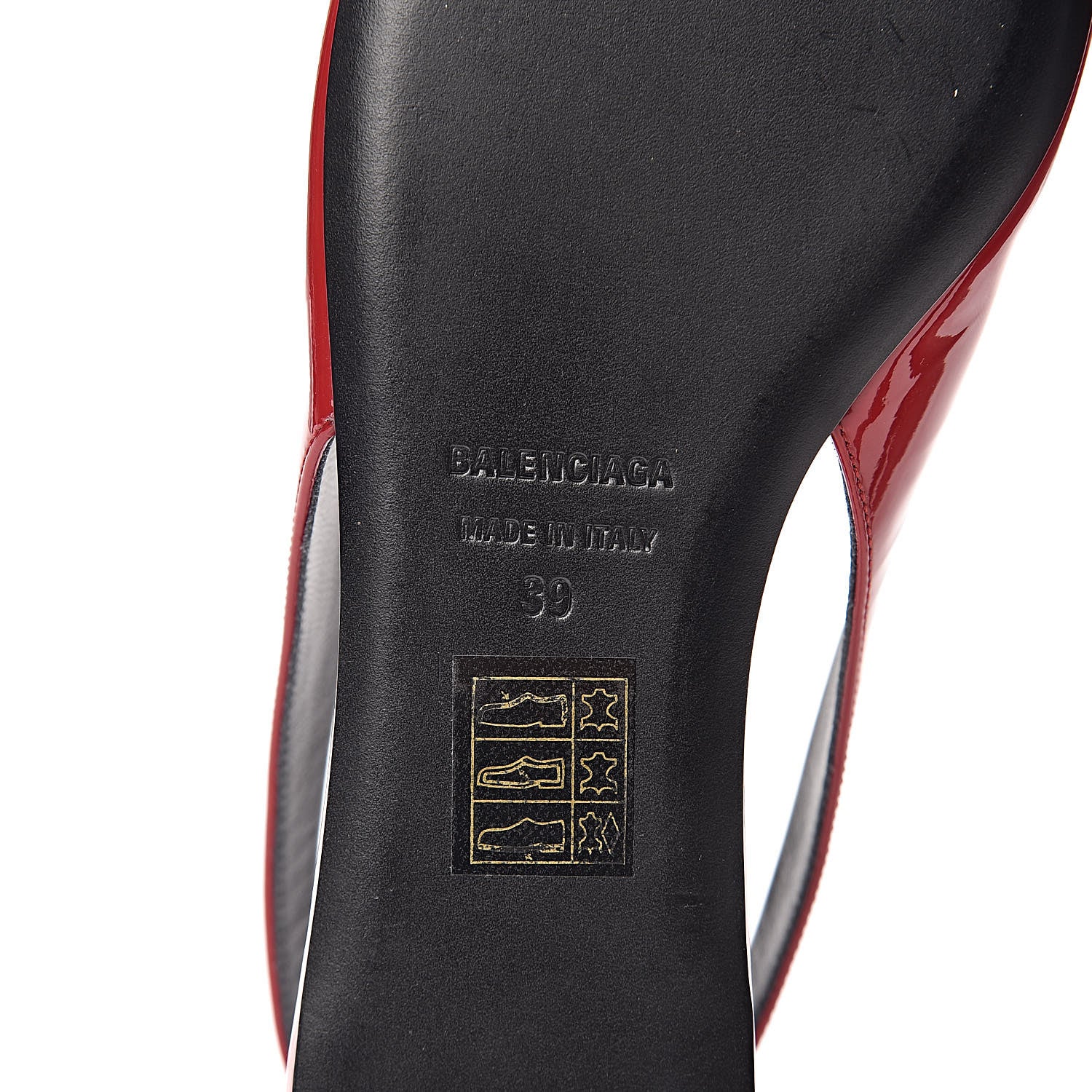 Balenciaga Patent BB Knife Pointy Toe Slingback Flats 39 Rouge Cardinal 7 of 9