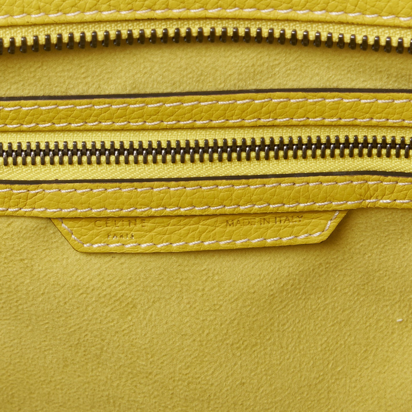 Drummed Calfskin Mini Luggage Citron