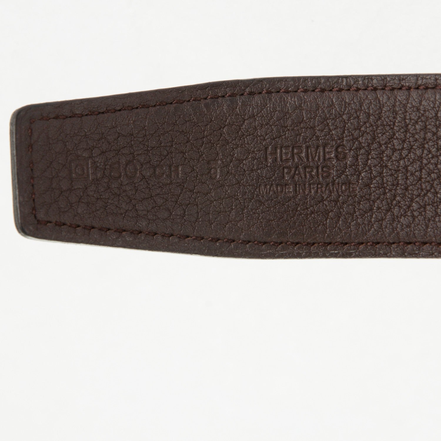 Hermes Box Togo 32mm H Belt 80 Black Chocolate 5 of 10