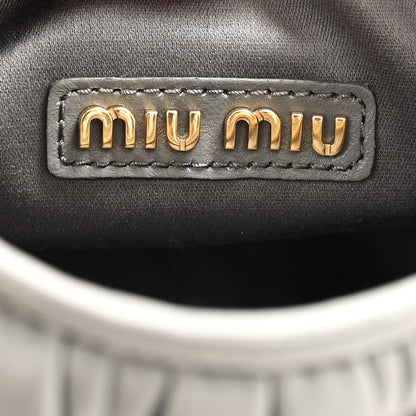 Miu Miu Nappa Matelasse Small Wander Hobo Marble Gray White 6 of 9