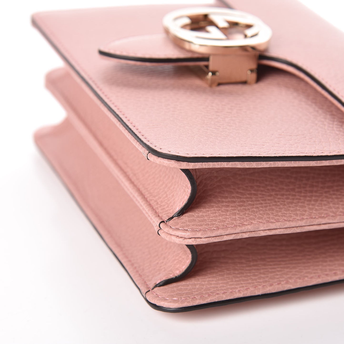 Dollar Calfskin Small Interlocking G Shoulder Bag Soft Pink