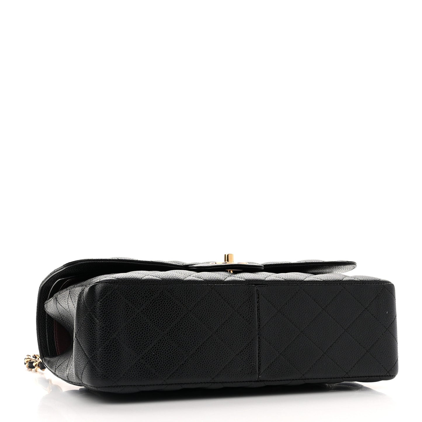 Caviar Quilted Jumbo Double Flap Black