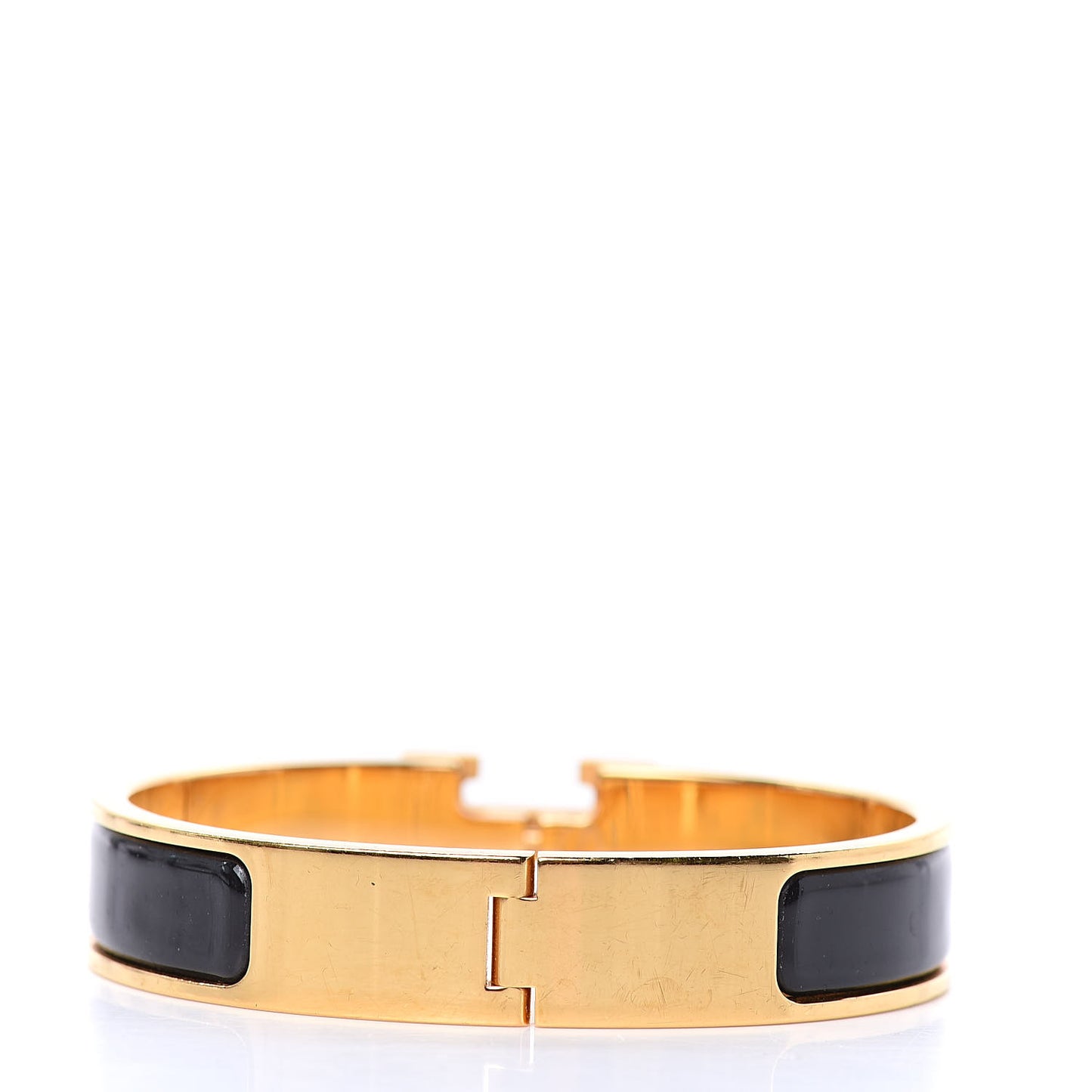 Enamel Narrow Clic Clac H Bracelet PM Black