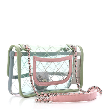 Chanel Lambskin PVC Quilted Mini Coco Splash Flap Blue Green 3 of 9