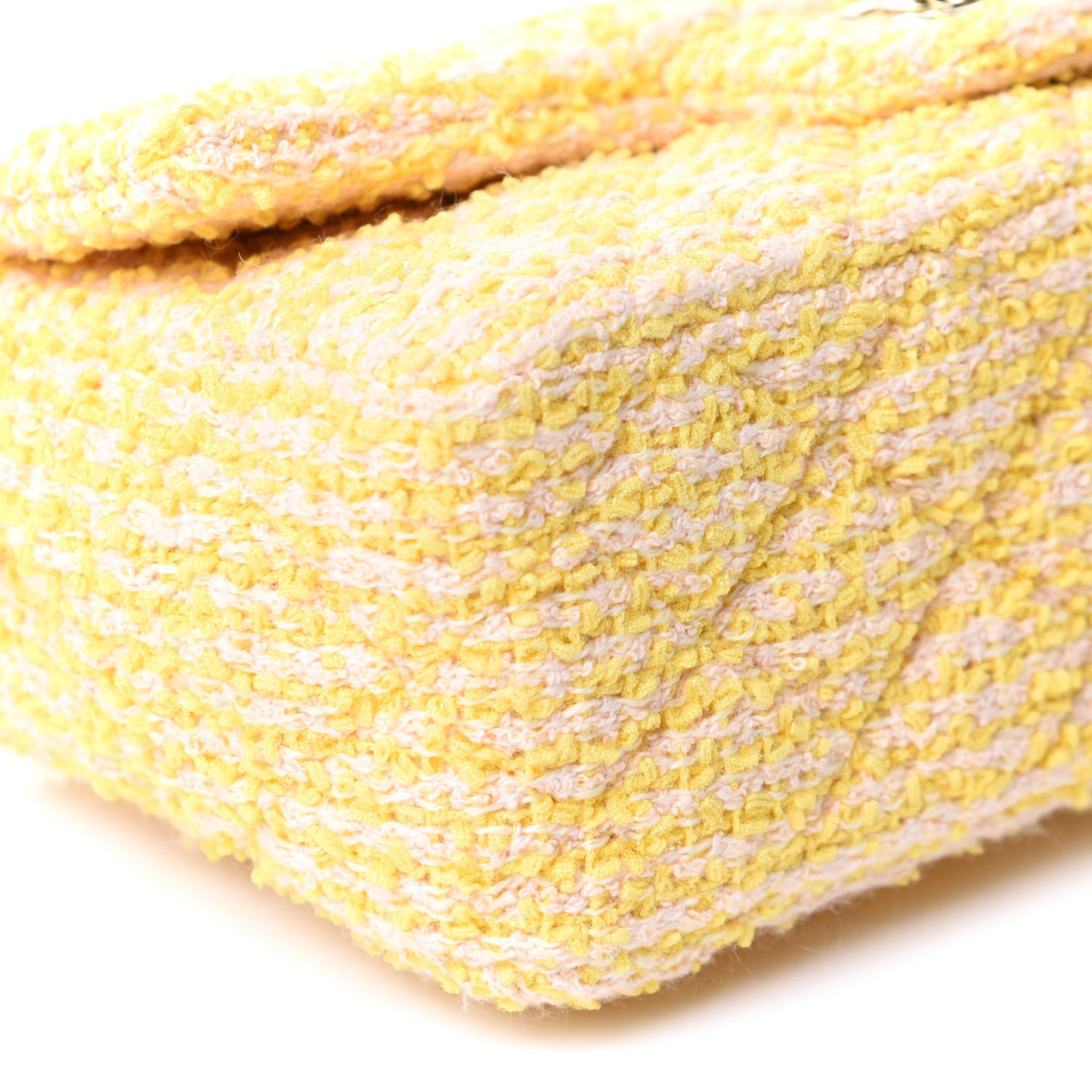 Tweed Quilted Mini Rectangular Flap Yellow Pink