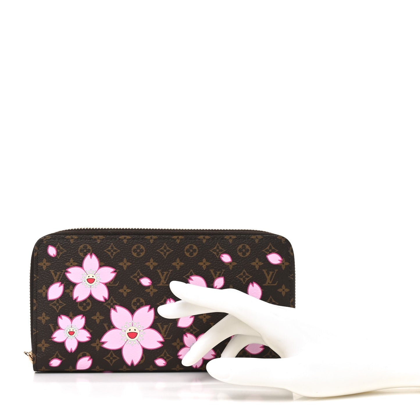 LV X TM Monogram Cherry Blossom Zippy Wallet Sakura Brown