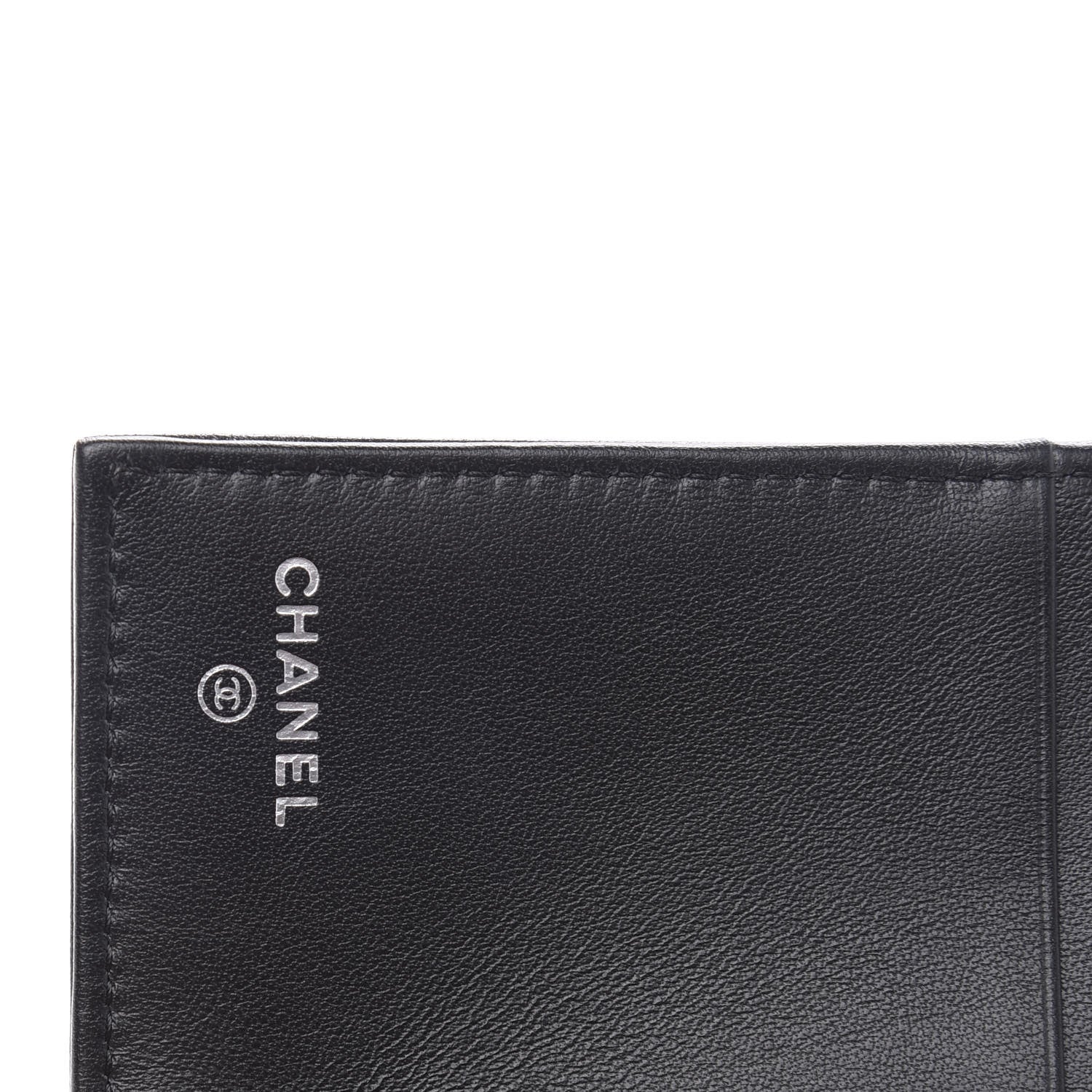 Chanel Goatskin Camellia Embossed Compact Wallet Black 6 of 10