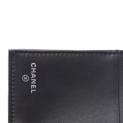 Chanel Goatskin Camellia Embossed Compact Wallet Black 6 of 10