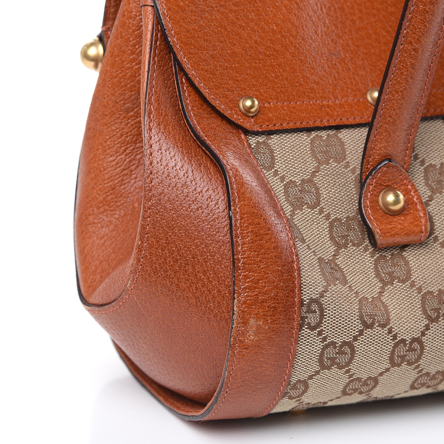 Gucci Monogram Bamboo Bullet Satchel Brown 10 of 13