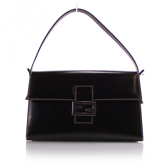 Leather Baguette Bag Black