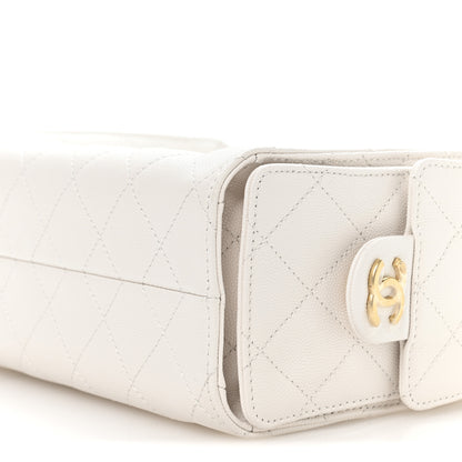 Chanel Caviar Quilted Mini Chanel 25 Handbag White 19 of 21