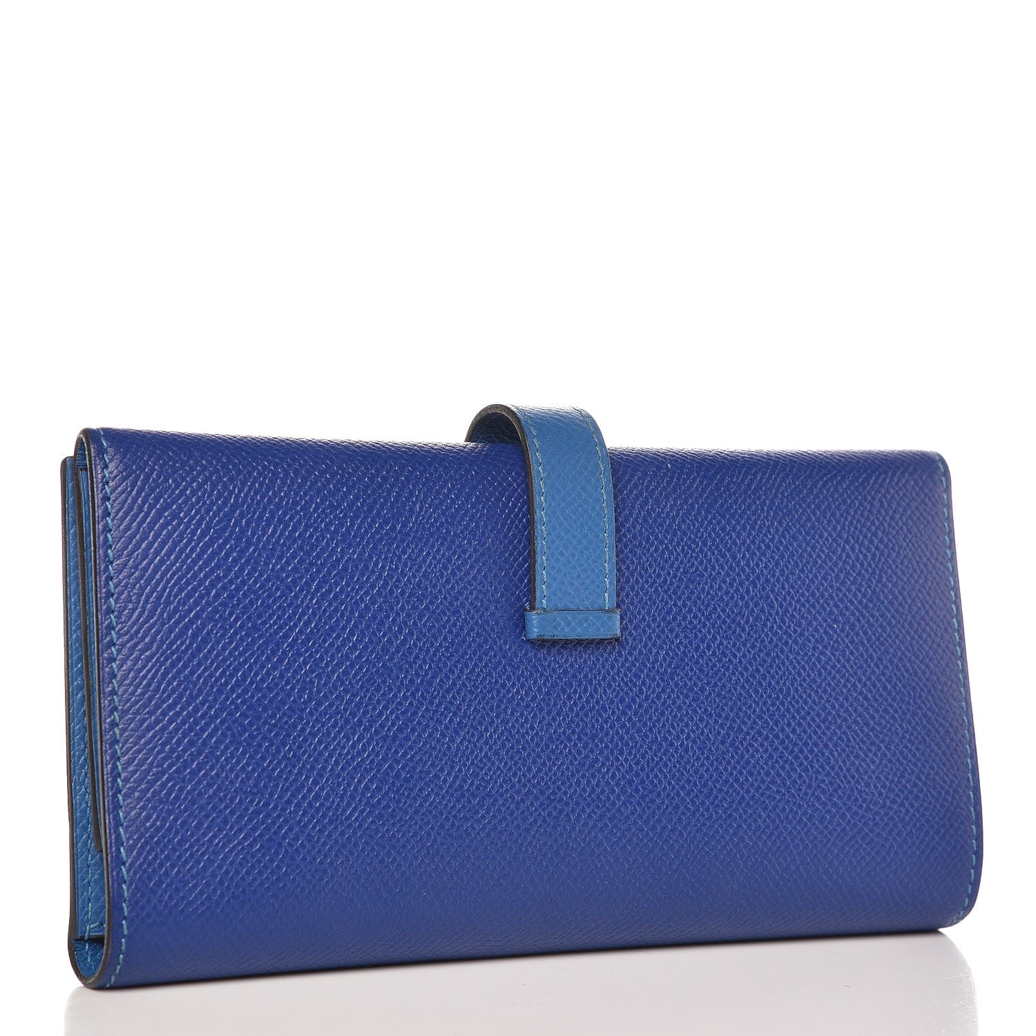 Hermes Epsom Bicolor Bearn Wallet Bleu Electrique Mykonos 3 of 7