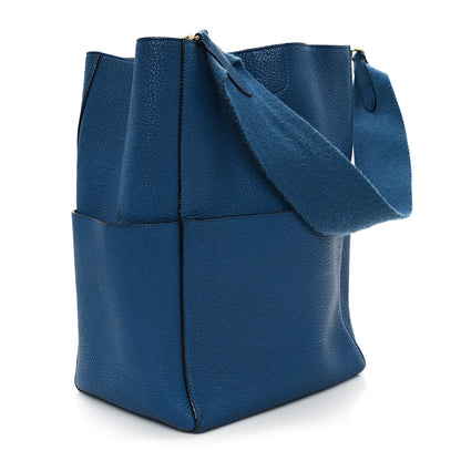 Celine Goatskin Sangle Bucket Bag Blue 3 of 11