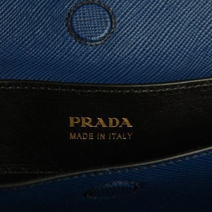 Prada Saffiano Cuir Medium Double Bag Inchiostro 10 of 11