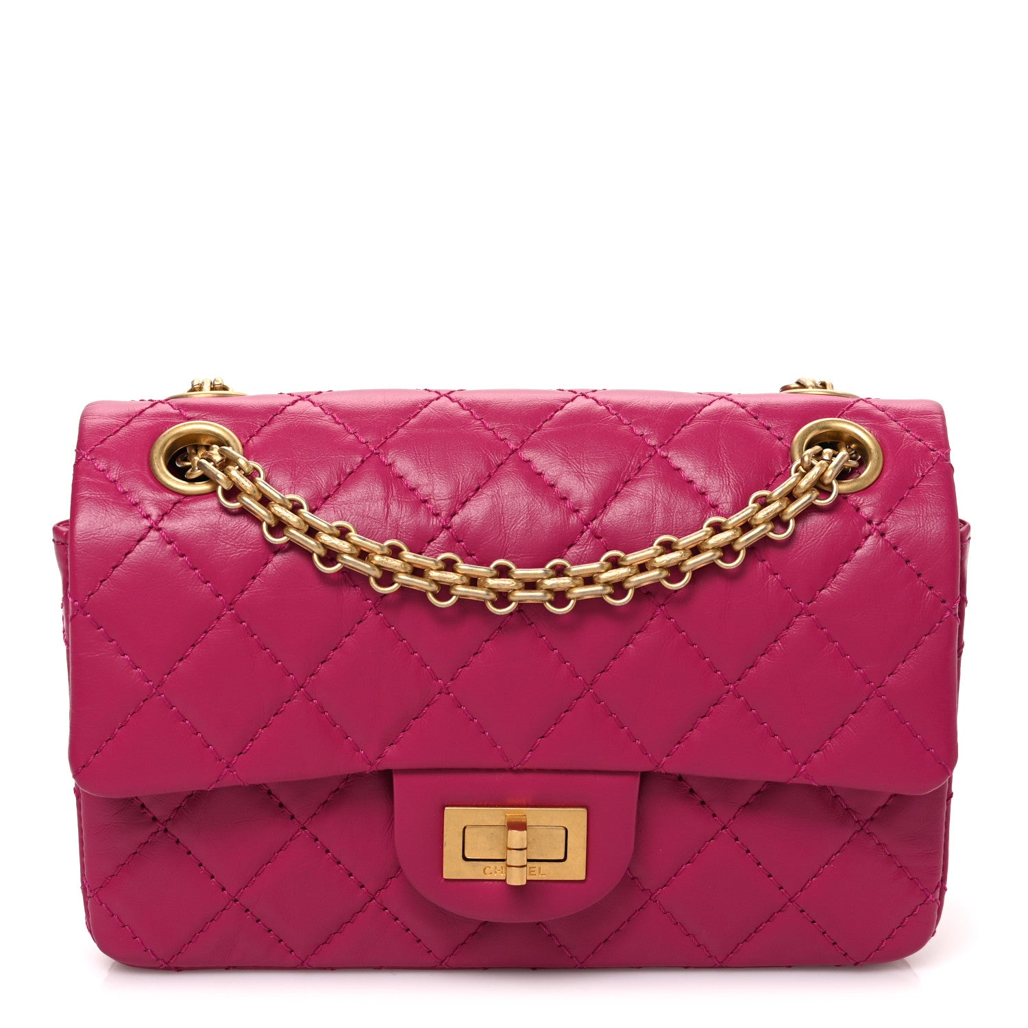 Chanel Aged Calfskin Quilted 2.55 Reissue Mini Flap Fuchsia 1 of 9