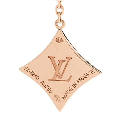 Louis Vuitton 18K Pink Gold Diamond Pink Mother of Pearl Color Blossom BB Star Earrings 4 of 4