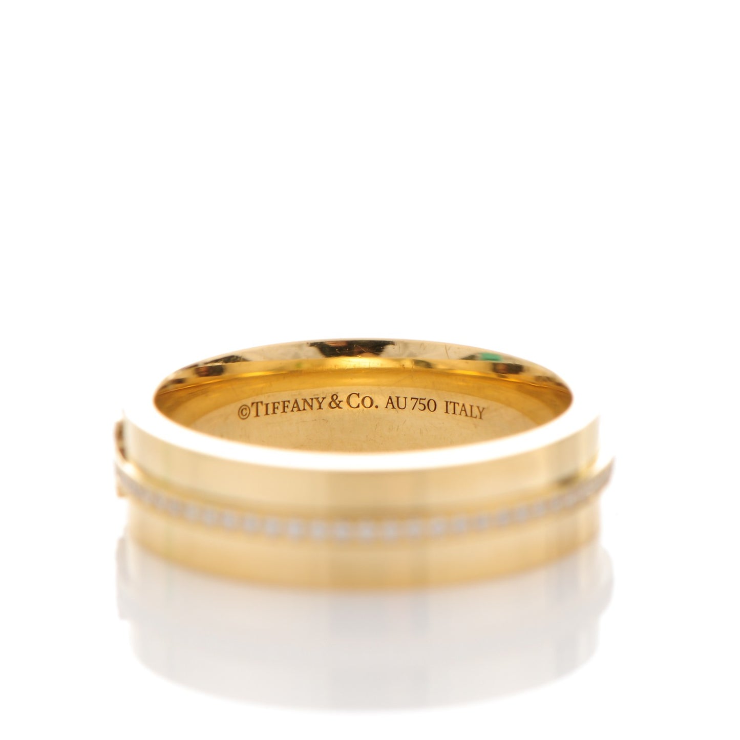 18K Yellow Gold Diamond T Two Ring 7.5