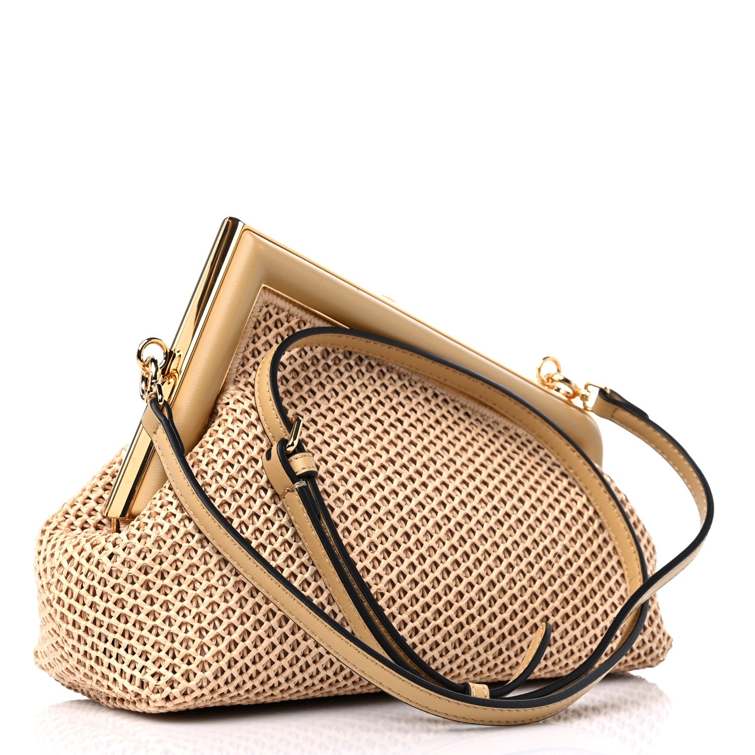 Fendi Raffia Nappa Macrame Small Fendi First Natural Sahara 3 of 10