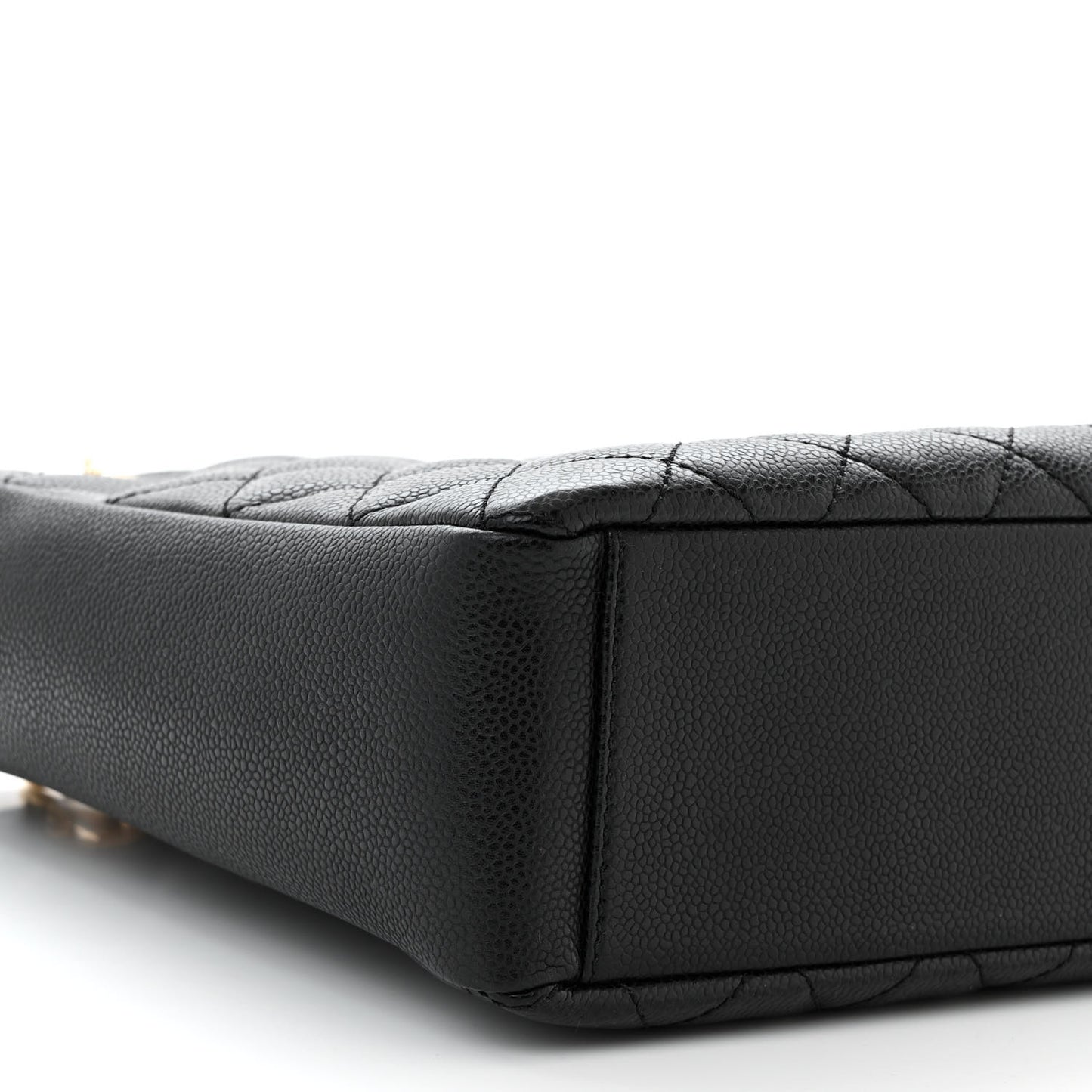 Caviar Quilted Petit Shopping Tote PST Black