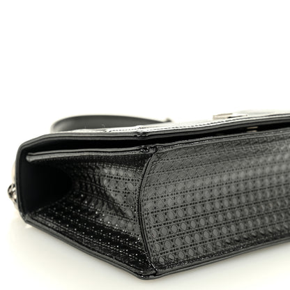 Christian Dior Metallic Patent Micro-Cannage Medium Diorama Flap Bag Onyx Black 7 of 8