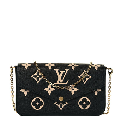 Louis Vuitton Empreinte Monogram Giant Felicie Pochette Black Beige 1 of 9