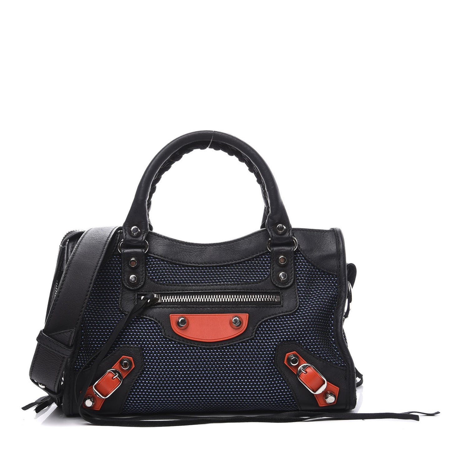 Mesh Agneau Arena Classic Silver Hardware Mini City Black Navy Orange