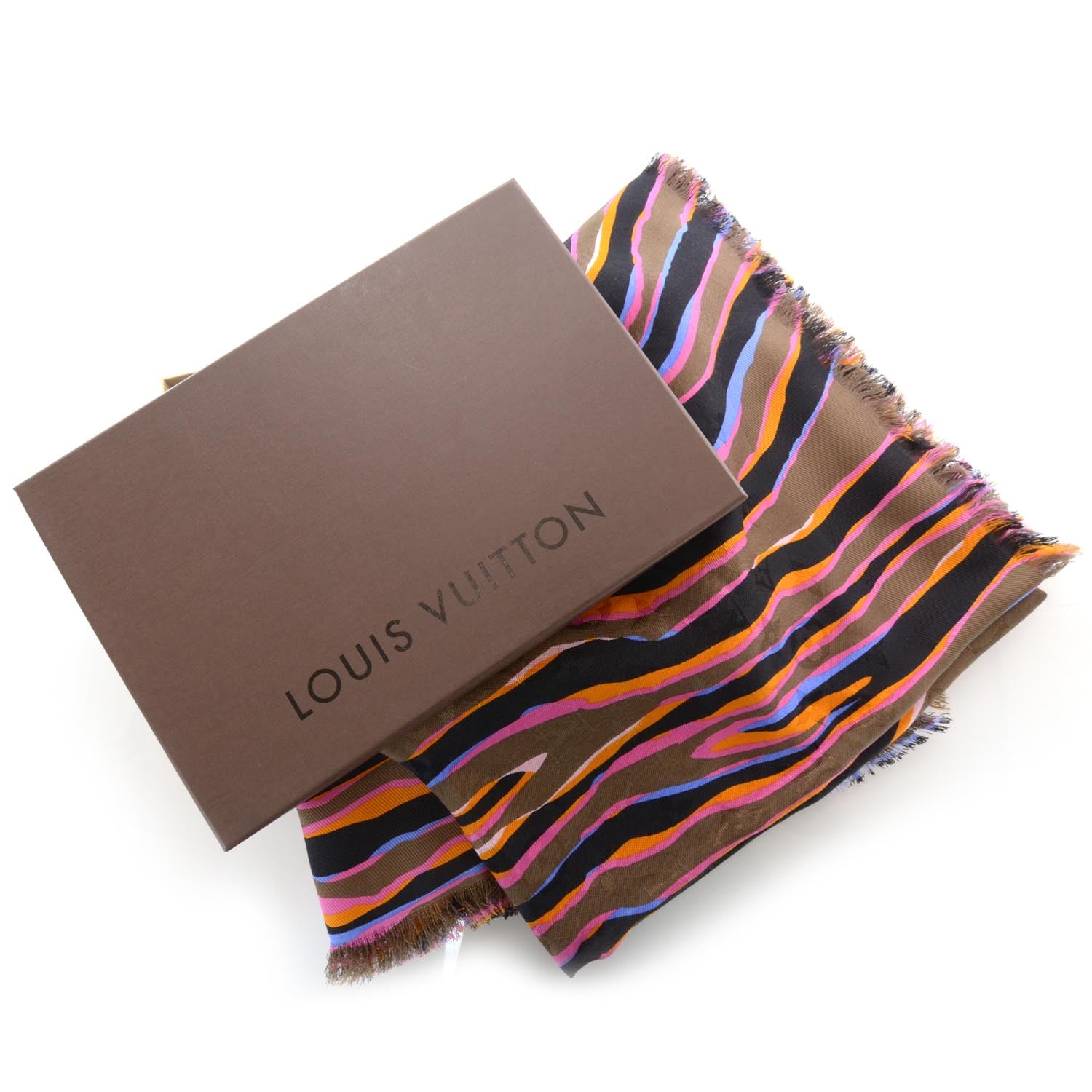 Louis Vuitton Silk Wool Zebra Shawl 5 of 5