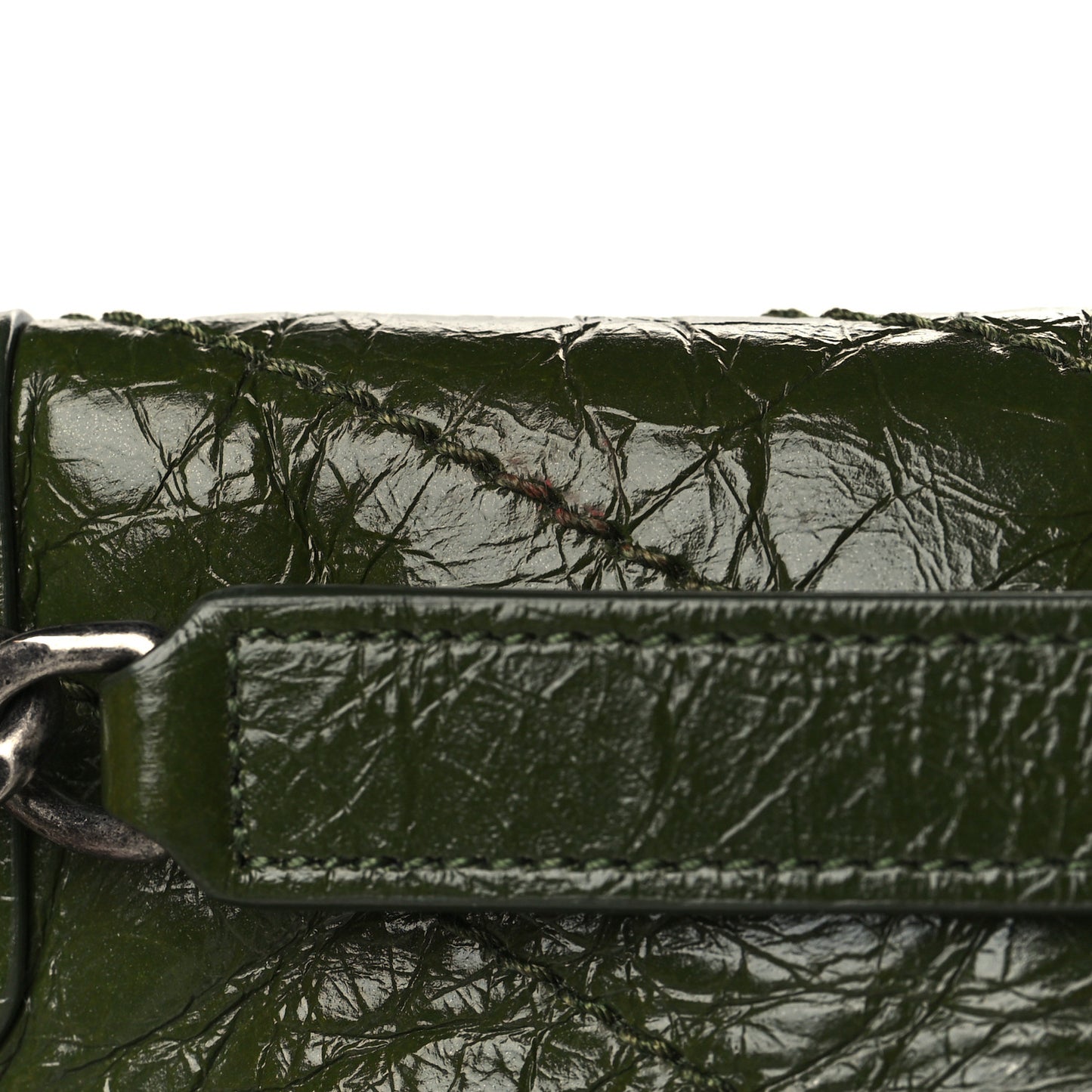 Crinkled Lambskin Matelasse Monogram Medium Niki Chain Satchel Green