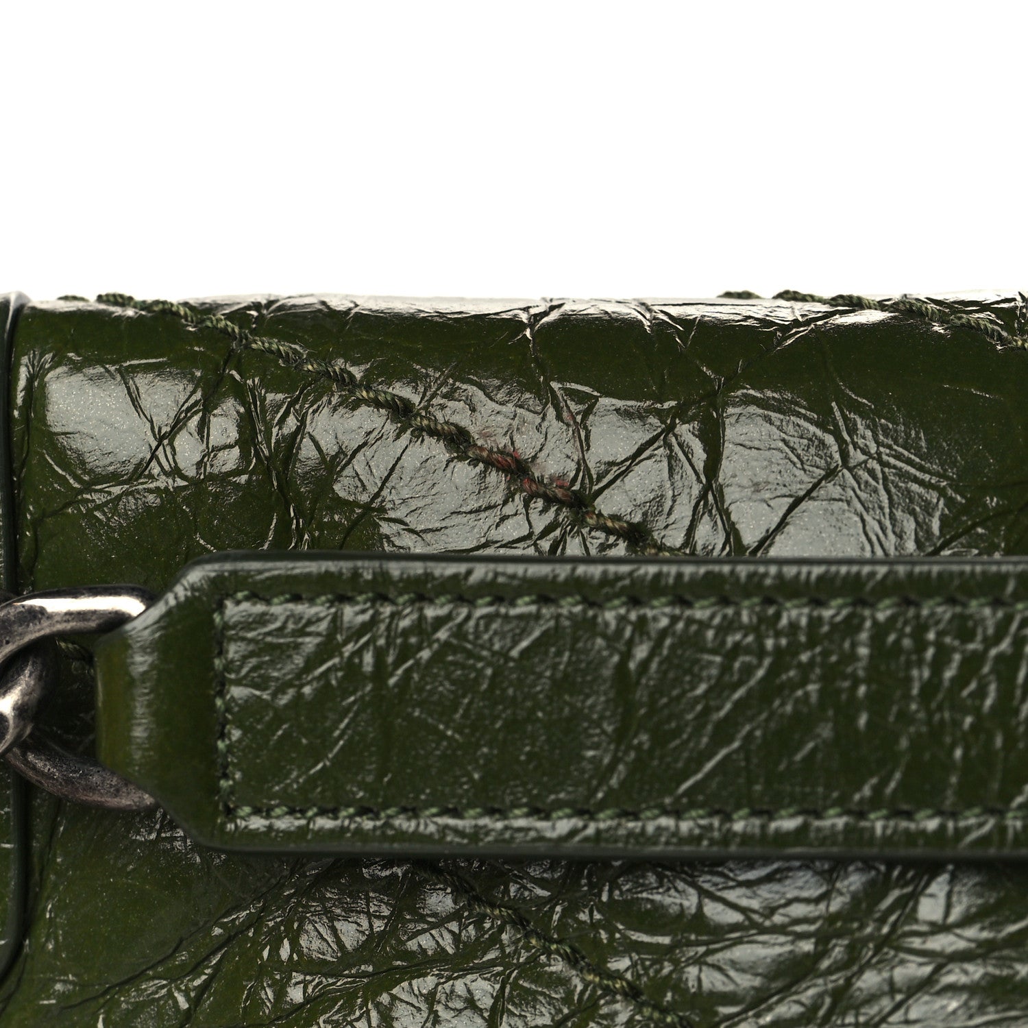 Saint Laurent Crinkled Lambskin Matelasse Monogram Medium Niki Chain Satchel Green 10 of 10