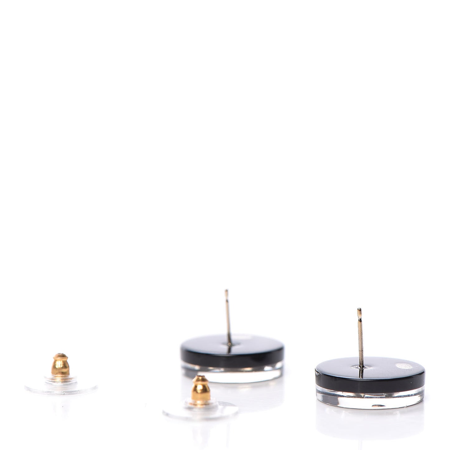 Resin CC Earrings White Black