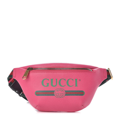 Gucci Grained Calfskin Small Logo Belt Bag Box Pink Green 1 of 10
