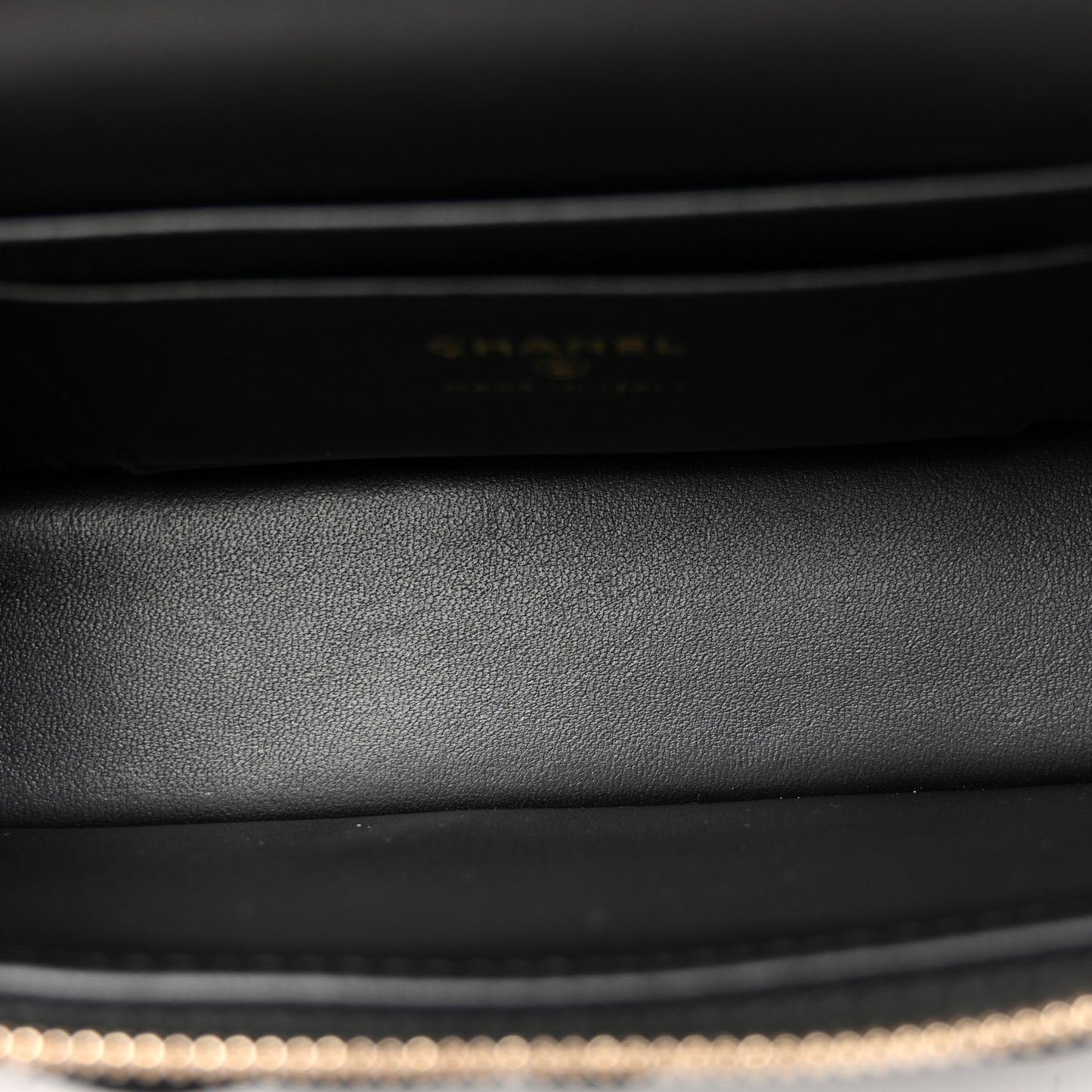 Velvet Diamanté Quilted Top Handle Slim Vanity Case With Chain Black
