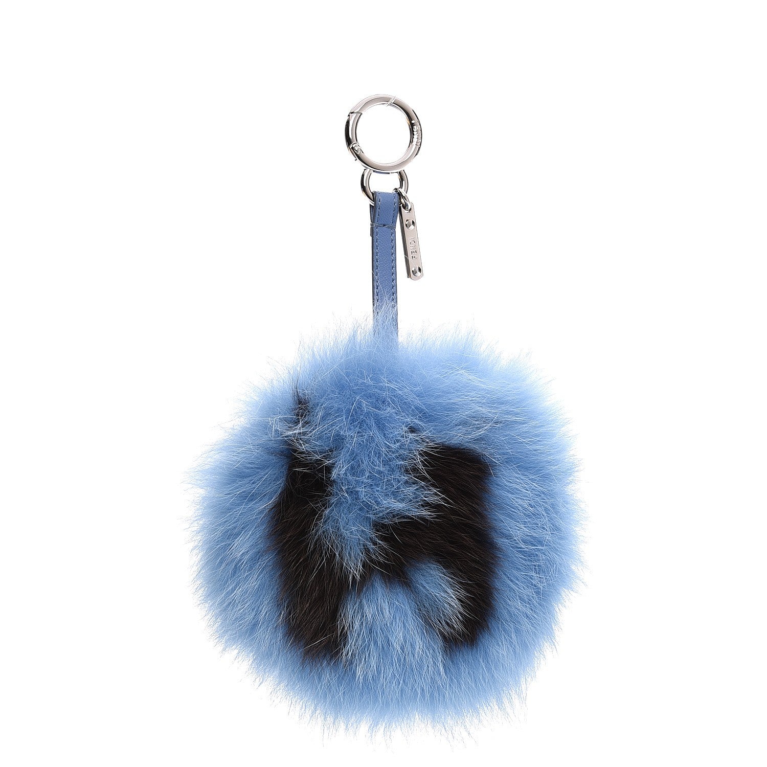 Fendi Fox Fur Shiny Nappa Bi-Color H ABCharm Bag Charm Nebula Testa Di Moro 1 of 6