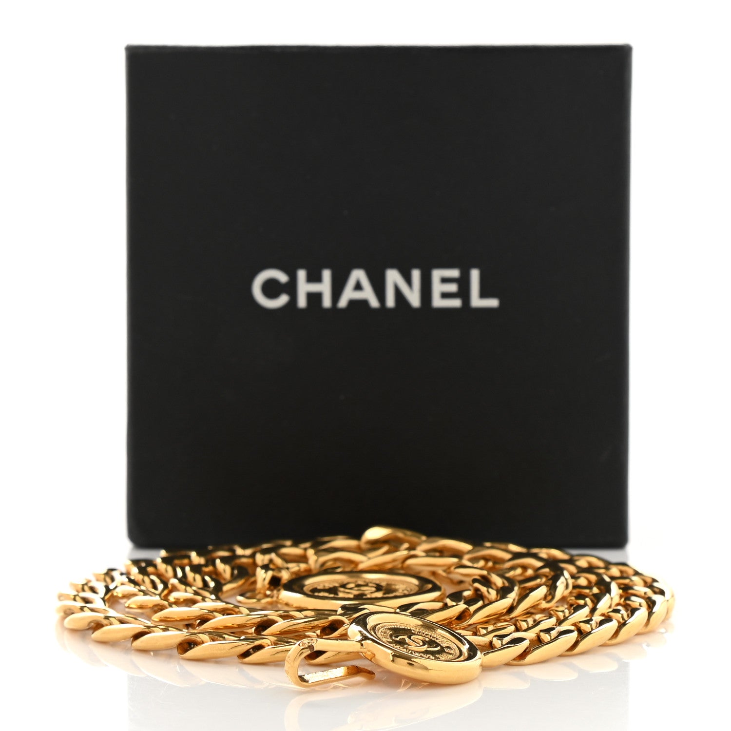 Chanel Metal Chain CC Medallion Belt Gold 5 of 5