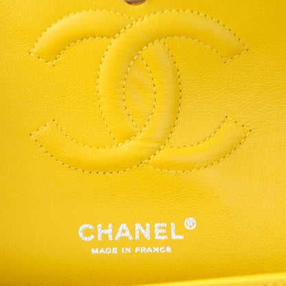 Chanel Lambskin Quilted Medium Double Flap Yellow 6 of 8